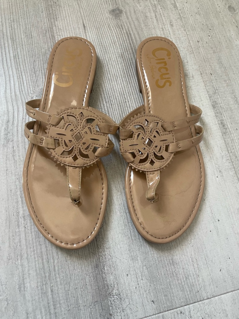 Circus by Sam Edelman Nude Tan Medallion Sandals